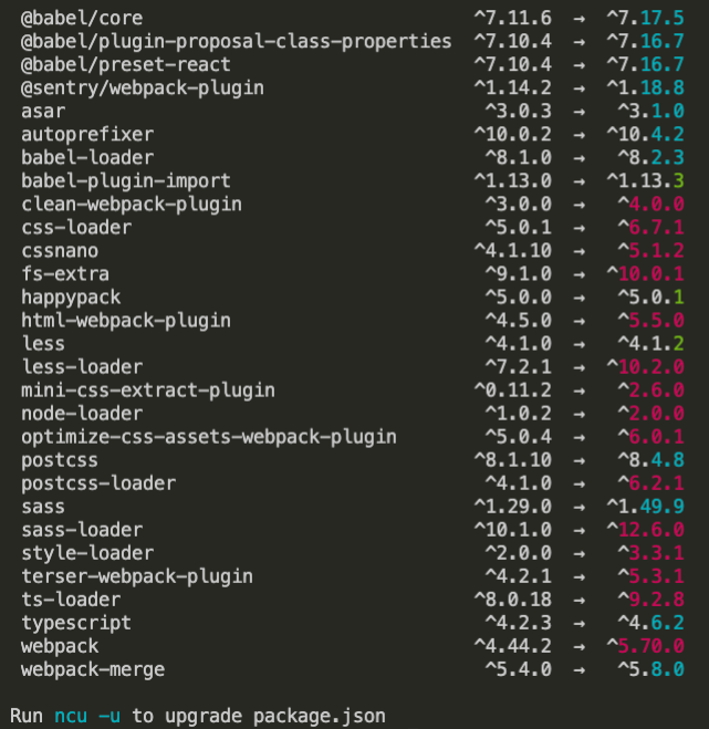 npm-check-updates 检测版本